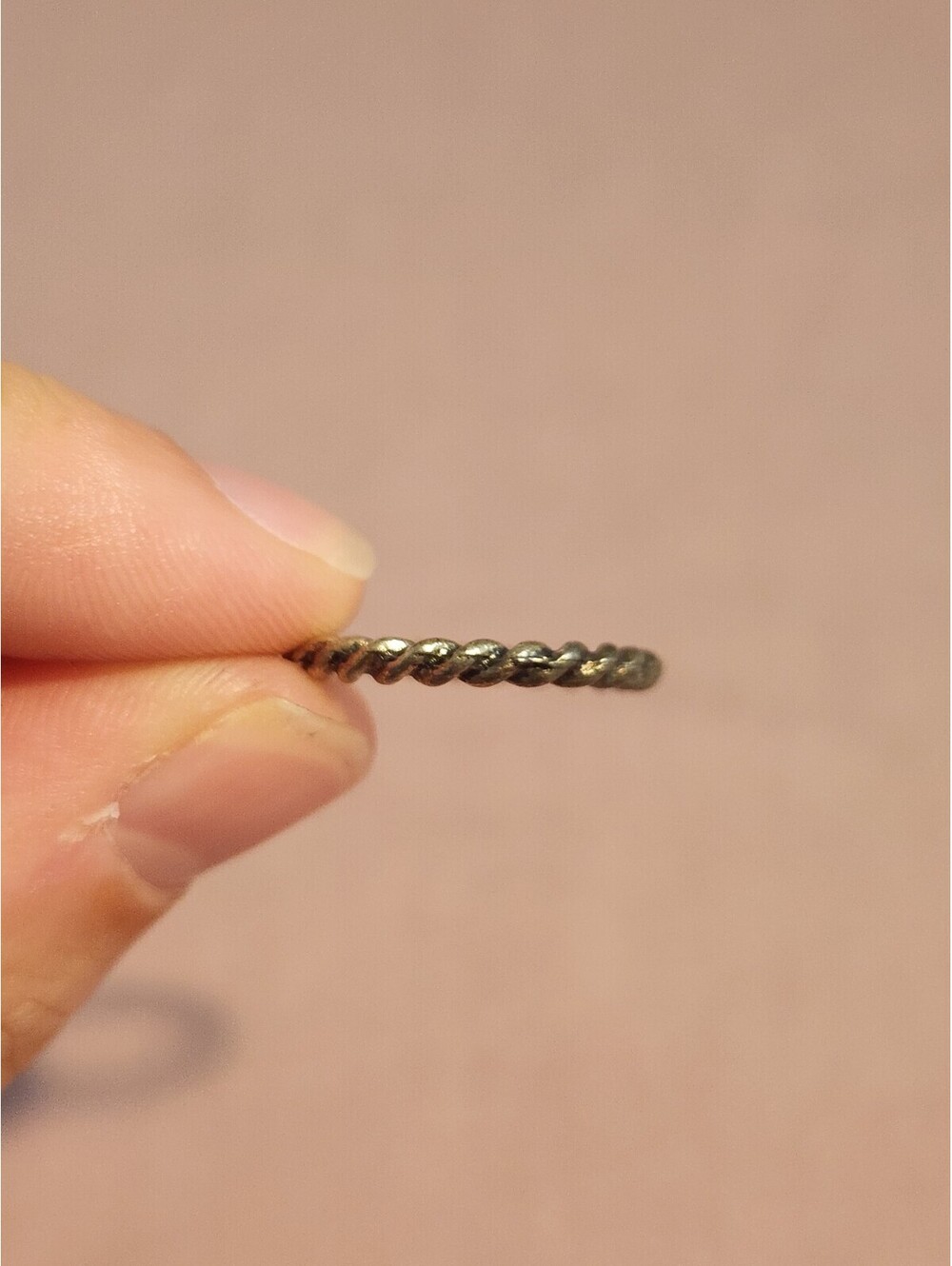 Twisted Rope Style Silver Tone Ring Size 4 - Picture 2 of 6